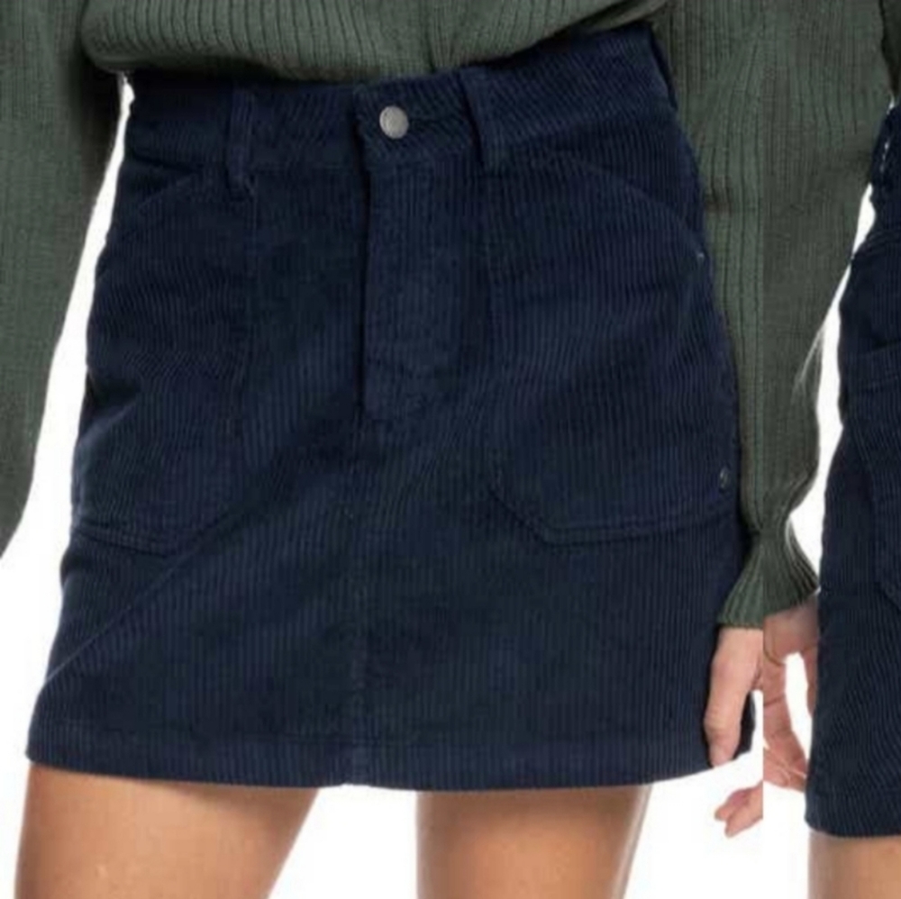 NWT ROXY Corduroy Navy Mini Skirt, sz XS